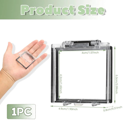 Power Button Cover Protector for Computers and Industrial Panels, Dustproof Waterproof Push Button Shield with dimensions shown