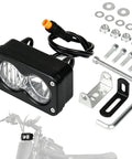 Ridstar Q20 Ready 20W LED Ebike Headlight With 3-Pin Dual Beam, 6000-6500K, IP68 Waterproof Mount Bracket Set