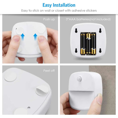 Indoor Motion Sensor Light Upgraded Battery Powered LED Night Light With PIR Sensor No Wires Stick On Hallway Lamp details