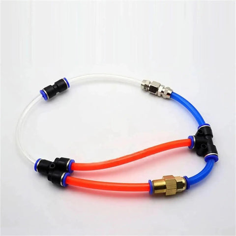 Air Pneumatic Fittings Kit With 100 Pieces Of Quick Connectors And Pipe Adapters, showing colored connectors and hoses.