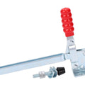 Beefy Vertical Toggle Clamp With Lengthened Arm, Rock Solid High Strength Metal Fastening Fixture For Industrial Workholding And Special Clamping Applications, Bright Finish