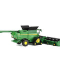 One Sixty Fourth Scale S7 900 Combine With Interchangeable HDF40 Grain Head And CF12 Folding Corn Head side view display