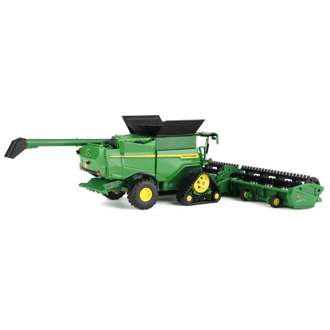 One Sixty Fourth Scale S7 900 Combine With Interchangeable HDF40 Grain Head And CF12 Folding Corn Head side view display