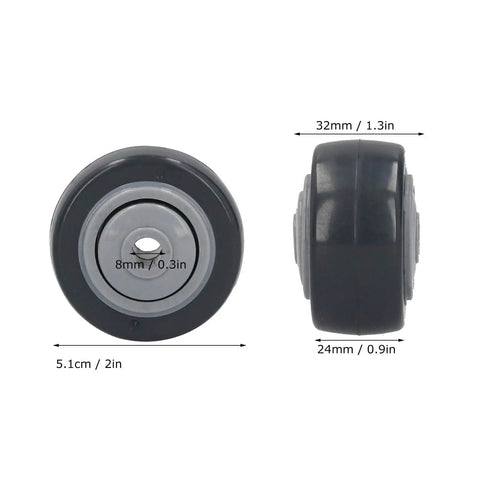 Jauarta Directional PU Wheel, Furniture Trolley Caster, 2-inch durable polyurethane wheel with precise measurements.