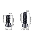 Built Tough No Fuss M3.5 Torx Screws Set showing two black 10mm and 12mm countersunk bolts in carbon steel.