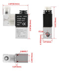 Dimensions of Electrical Pneumatic Solenoid Valve 2V025-08, 110VAC, PT1/4 Port, with measurements and specifications
