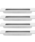 4 Piece Stainless Steel Hidden Door Handles For Sliding Barn Doors And Closets Recessed Invisible Pulls Sleek Modern Hardware side view