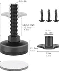 12 Pack Furniture Leveling Feet With Three Eighths Inch Thread And Adjustable Height, floor protector foot with 3/8-16 thread and wide base