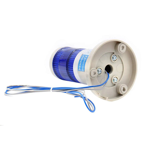 Base and wiring of Blue 24V DC LED Tower Stack Light For Industrial Warning Signals 80mm Base And 125mm Height Durable Tower Indicator