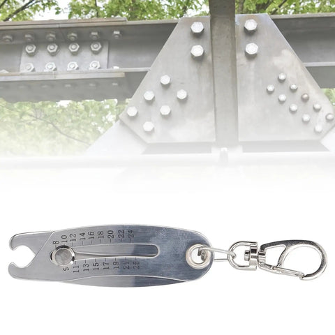 Portable Precision Thread Size Checker Made Of 201 Stainless Steel Quick Hand Gauge for nuts and screws in front view