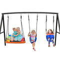 Heavy Duty Backyard Swing Set For Kids Up To 440 Lbs With Toddler Swing Belt Swing And Platform Swing Triple Outdoor