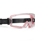 Over Glasses Safety Goggles With Anti Fog Clear Lens For Lab Work And Industrial Use ANSI Z87 1 Certified with pink trim