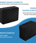 4 Pack Solid Rubber Car Lift Pads Heavy-Duty Anti-Slip Jack Lift Blocks With 3000 Lb Load Capacity Rubber Spacers For Car Lift Jack Stands And Ramps Protects Chassis And Frame, showing two rubber lift pads with textured surfaces.