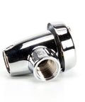 Vacuum Breaker Half NPT Inlet And Outlet Backflow Prevention Valve For Commercial Plumbing, chrome finish, close-up angle