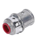 Tool Free Snap In Metal Clad Cable Connectors 3 8 Inch Fit Electrical Conduit reusable zinc die cast connector with red gasket.