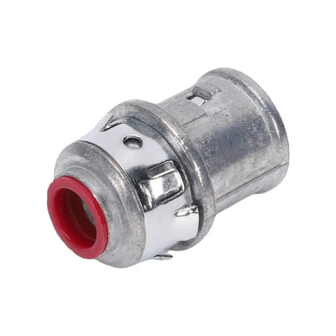 Tool Free Snap In Metal Clad Cable Connectors 3 8 Inch Fit Electrical Conduit reusable zinc die cast connector with red gasket.