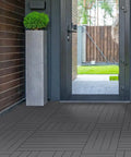 Patio Deck Tiles 12 By 12 Inches Interlocking Composite Outdoor Floor For Decks Kennels And Sheds 27 Piece Pack Dark Gray Open Drainage Design
