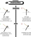 Diagram showing installation angles and depth for Heavy Duty 8 Inch Tent Stakes Set With Metal Pegs Fluorescent Silicone Rings And Storage Bag.