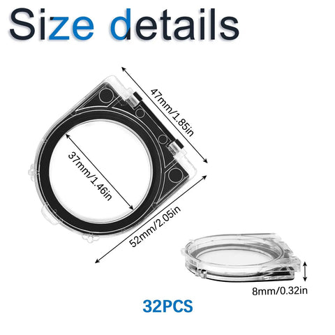 Size details of 32 Piece Elevator Button Covers Set Easy Fit Keeps It Clean With Dustproof Waterproof And Oil Proof Switch Protectors