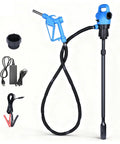 Heavy Duty Badass Electric Drum Pump For 55 Gallon Barrels, includes pump, 2-inch bung adapter, and cables.
