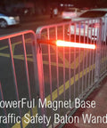 16 Inch Orange LED Traffic Wand With Cone Flashing Modes Safety Signal Work Light on railing