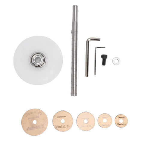 Inside Pipe Cutter Set With Five Blade Sizes 22mm 25mm 32mm 35mm And 44mm And Adjustable Depth Guide components displayed