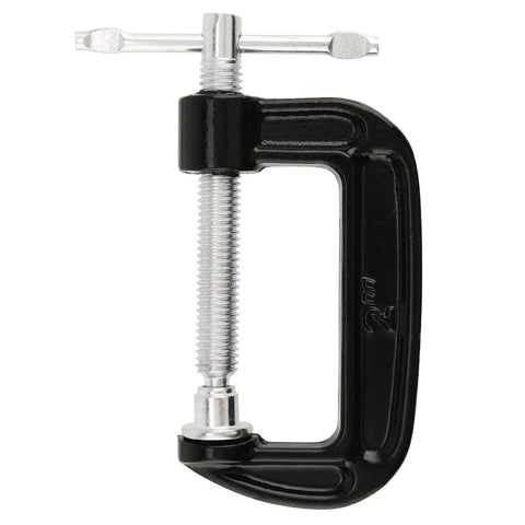 Fifteen Piece 2 Inch G Clamp Set Black Metal C Clamps With 50mm Jaw Opening For Woodworking Metalworking And Assembly Projects Great For Welding And Fastening Heavy Duty Cast Iron Frame Delivers Strong Grip And Smooth Clamping, black 2-inch C clamp