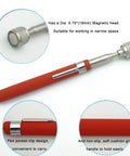 Magnetic Pickup Tool Set Pack Of Two With A Flexible 2 Pound Magnet And A Telescoping 10 Pound Magnet highlighting pen clip design