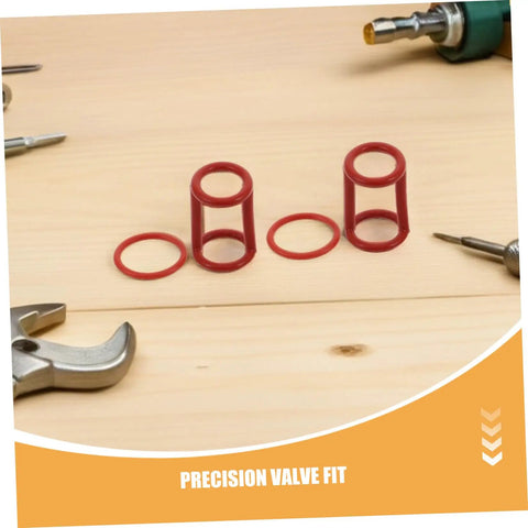 Six Pack Ice Cream Maker Silicone Seal Rings Replacement Gaskets For Valve Stem To Lock In Leakproof Performance And Moisture Resistant Mojo For Home And Commercial Makers, red silicone rings on wood