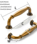 10 Pack Antique Brass Cabinet Pulls 3 Inch Center To Center Vintage Solid Hardware with measurements for cupboards and dressers