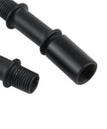 Badass Black Straight Pipe Lamp Stem Extension Rod Kit One Point Five Seven Inches With Connector, showing black threaded connectors.