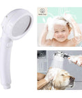 No-Drill High Pressure Handheld Shower Head With On Off Pause Switch, 3 Spray Modes, shown used for baby and pet washing