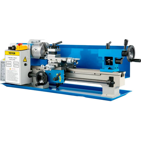 Rock Solid Compact Metal Lathe Seven By Fourteen Inch Bed With Slick Variable Zero To Two Thousand Five Hundred Rpm Drive, detailed view.