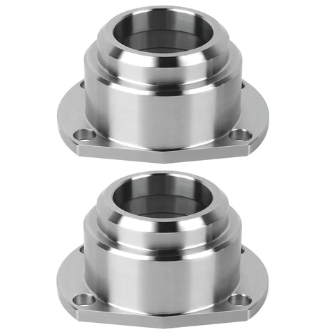 Heavy Duty 9 Inch Bearing Housing Pair For Ford Slide Over 3 Inch Axle Tubes CNC Machined Steel Ends With One Half Inch Threaded Bolt Holes Raw Finish Durable Replacement Set, pair view