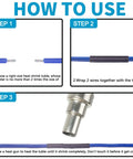 Step-by-step guide for using Adhesive Lined Heat Shrink Tubing Kit, 70 Piece Set In 7 Sizes With 3 To 1 Shrink Ratio, UL Certified.