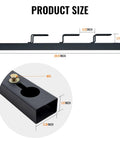 Side view of Beefy Heavy Duty Universal Anti Roll Bar For Clamp On Pallet Forks And Tractor Buckets, with measurements shown.