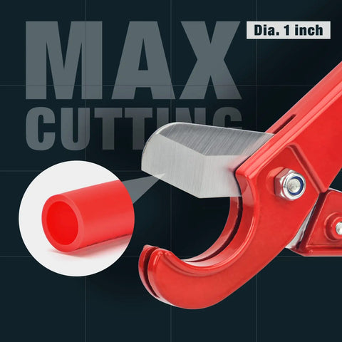 Multi Size Pex Pipe Cutter Up To 1 Inch Spring Loaded Stainless Steel Easy Clean Cuts No Burr Ultra Lightweight 0.15Kg Compact Red Handheld Tool Grab And Go Quick And Easy Pex Tubing Work