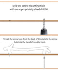 Installation guide for Bronze Twig Drawer Pulls Set Of 4 Zinc Alloy Rustic Tree Branch Handles with drill instructions.