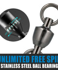 20 Pack Ball Bearing Fishing Swivels Size 0 Heavy Duty Stainless Tackle Connectors For Saltwater And Freshwater Keeps Lines Twist Free Corrosion Resistant Great For Trolling Jigging And Leader Setup, stainless swivel close-up