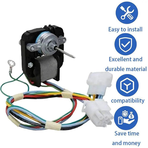 Premium Refrigerator Evaporator Fan Motor Kit Replacement For Electrolux Frigidaire Fits 241854301 5303918549 motor and wires