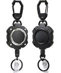 Two-Pack Heavy-Duty Retractable Keychain With Carabiner And 31.5 Inch Wire Rope, 10,000+ Rebounds, Impact-Resistant ID Badge Reel