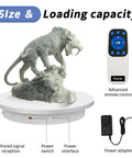 Super Heavy Duty Motorized Turntable With Speed Adjustable Base For Human 3D Scan And Store Display showcasing massive 660 lb load capacity and remote control.