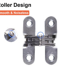 Hidden Door Hinge 6 Pack Stainless Steel Cross Hinges 180 Degree Invisible Gate Hinge with zinc alloy bearing hardware