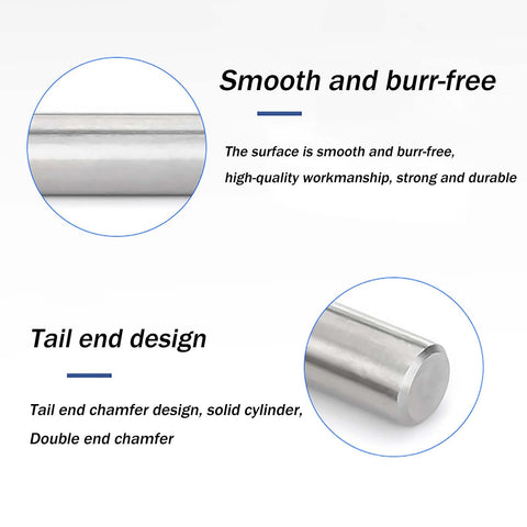 Top Shelf 304 Stainless Steel Solid Dowel Pins 10 Pack Precision Ground, smooth surface and tailored tail end design.