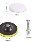 7 Pcs Pro Grade Wool Buffing Pads For Car Polisher, 3 Inch 80 mm Soft Wool Polishing Pads With M10 Drill Adapter dimensions.
