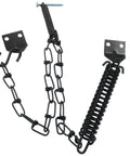 Storm Door Protector Chain And Spring Black For Windy Weather Tough As Nails Shield That Absorbs Sudden Door Slams Prevents Screen And Frame Damage Easy Install Durable Spring Loaded Chain For Exterior Doors black steel chain and spring set with mounting plates