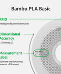 Premium PLA Filament 1.75mm 1kg Matte Pumpkin Orange For 3D Printing label with RFID, accuracy, and measurement