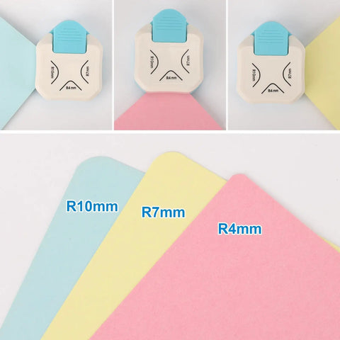Sleek Two Piece Paper Corner Rounder Kit With Three In One Multi Size Cutter For R4 R7 R10mm Radius And Irregular Angles No Sweat Flip Design Trims Cardstock And Business Cards Fast For Perfect Craft Output Daily