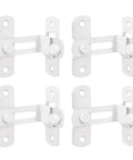 Four Pack White 90 Degree Flip Barn Door Lock Latches Stainless Steel Gate Latch Security Lock
