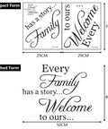 Two Pack Family Inspirational Wall Decals With Motivational Quotes Vinyl Stickers Live Every Moment Laugh Every Day Love Beyond Words Decor For Home Or Office compact and finished dimensions